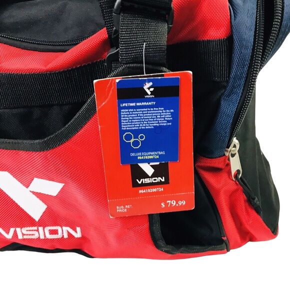USA Tai Kwon Do Vision Deluxe Equipment Bag Black Red Blue 17"X 10"X 12" - Picture 6 of 15